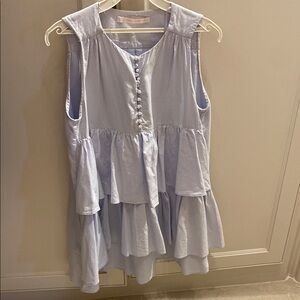 Zara Sleeveless Light Blue Ruffle Top